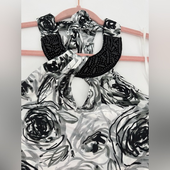 Iz Byer Women's Embellished Floral Satin Halter Top - Picture 6 of 15
